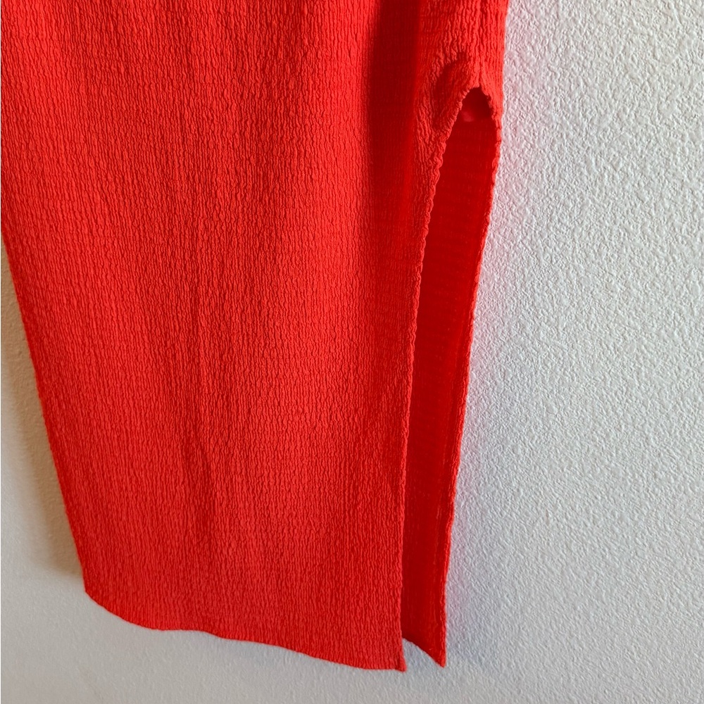 Wild Fable Blood Orange Strapless Midi Dress with Side Slit – Size M - Picture 3 of 5